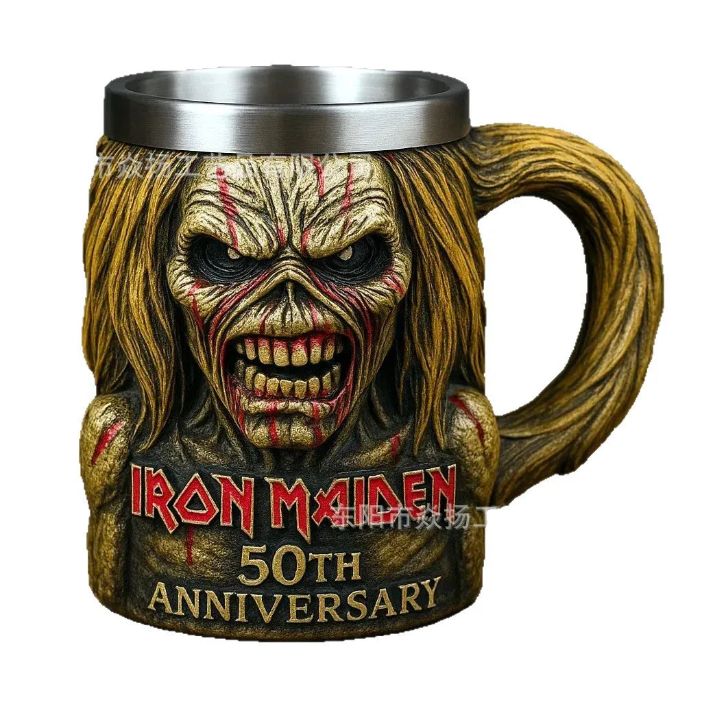 Iron Maiden Band Peripheral Model Cup Iron Maiden Band 50th Anniversary 3D Mug Peripheral Gift Model Ornaments
