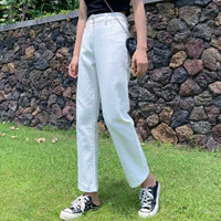Summer Female Classic Fashion Loose Jeans Trousers Women Straight Leg Jeans Harem Pants Girls Fashion High Waisted Denim Pants