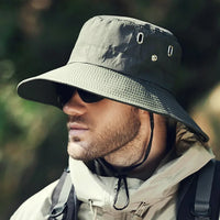 Men's Wide Brim Sun Hat Fisherman Hat Fishing Summer Outdoor Waterproof UV Protection Bucket Cap Riding Hiking Suncreen Sunhat