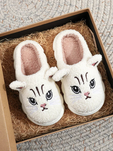 Winter furry slippers are cold and handsome cat half pack winter home warm slippers