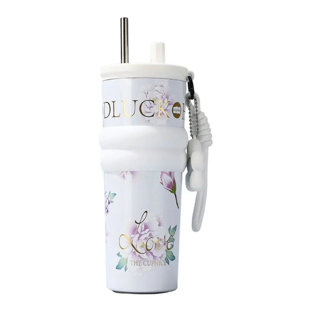 710ML Vacuum Cup Stainless Steel Insulation Or Cooling Thermal Water Bottle High-Capacity With Lifting Rope Insulated Cup