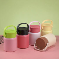 Durable Insulated Stainless Steel Thermos Cup Portable 500ml Thermos Pot Leak Proof with Spoon Vacuum Flask Picnic