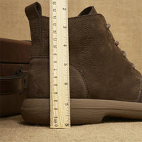 Men's boots 2025 spring new cowhide thick-soled non-slip natural leather soft Chelsea single short boots wide barefoot shoes