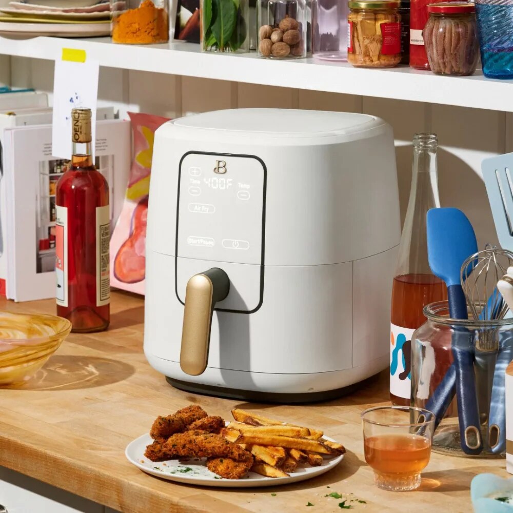 Beautiful 6 Quart  creen Air Fryer, White Icing by Drew Barrymore