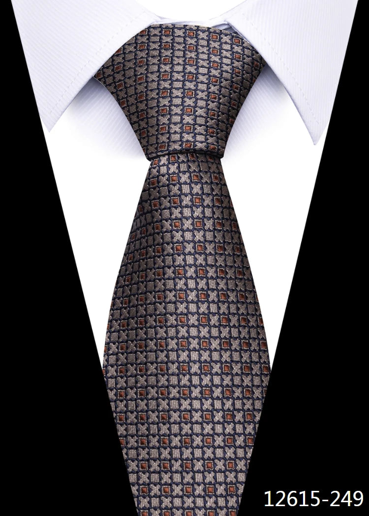 Newest Style 8 cm Necktie Man Blue Golden Striped Wedding Accessories Performance Tie Men Necktie Gravatas Fit Business