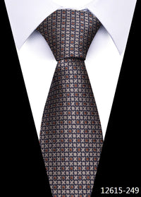 Newest Style 8 cm Necktie Man Blue Golden Striped Wedding Accessories Performance Tie Men Necktie Gravatas Fit Business