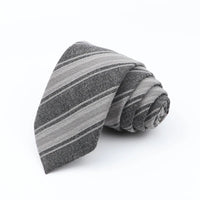 Mens Ties 7cm Classic Cotton Handmade Skinny Grey Brown Striped  Neckties Narrow Collar Slim Plaid Casual Tie Accessories Gift