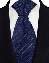 Luxury Men's Necktie 8cm Navy Blue Color Tie Jacquard Neck Ties for Man Business Wedding Party Gift