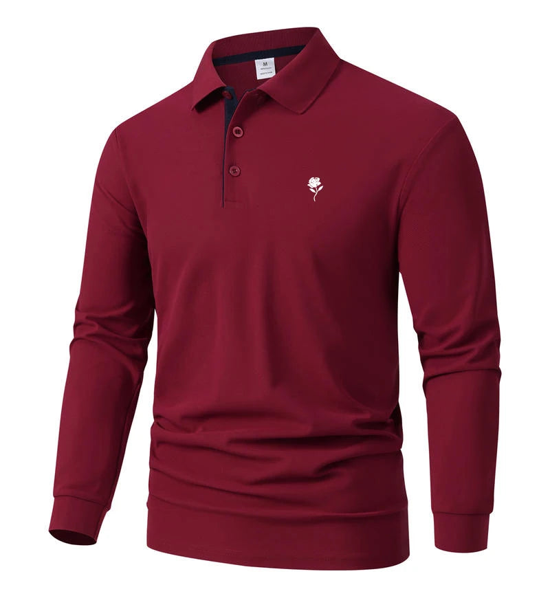 Men's Top Polos Shirts Street Casual Lapel Long Sleeve Basic Modern Plain Buttons Spring Fall All Seasons Slim Fit Top