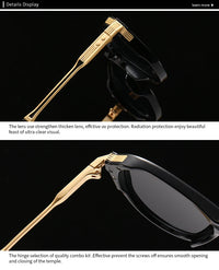 New European and American Men's Aviator Glasses Retro Double-Brorgon Square Frame Sunglasses Cross-Border Spot Wholesale