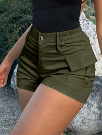 2025 Spring Casual Women's Short Pants High Waist Button Streetwear Y2K Short Pocket Cargo Shorts