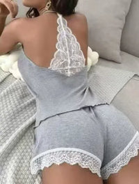 Cross-border Amazon AliExpress European and American style women's pajamas sleeveless camisole shorts set milk silk home wear