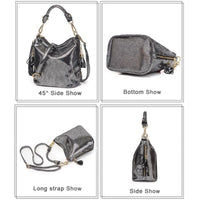 Luxury PU Handbags For Women New Summer Lady Shiny Coating Bucket Shoulder Bags Fashion Metalic Gold Silver Handbag