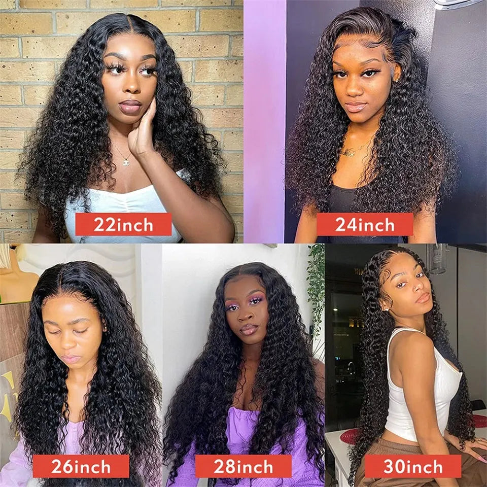 30 Inch Water Wave Lace Front Wig Human Hair For Women 13x4 Brazilian Curly Deep Wave Frontal Wig 13x6 Wet And Wavy Closure Wig