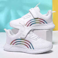 Spring Autumn Kids Girls Casual Shoes Child Breathable Mesh Sneakers Student's Anti-Slip Sport Walking Footwear Size 28-38