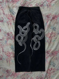 Black Washed Wide Leg Jeans Men Women High Waist Casual Hip Hop Pants Loose Fit Vintage Streetwear Y2K Retro Denim Trousers