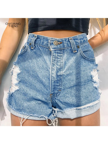 Women Jeans Shorts Summer Sexy Shorts Women Jeans Short Pants Hot Sale Denim Shorts Slim High Waist Jeans Shorts All-Match