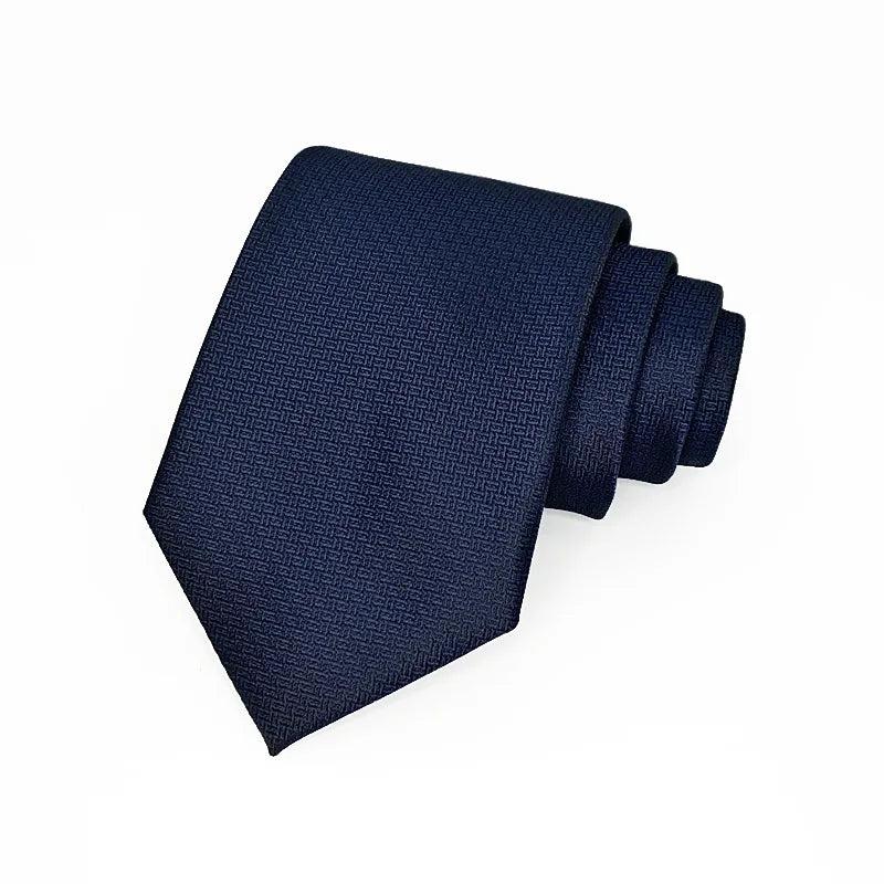 8cm Width Solid Color Striped Neck Ties For Men Trendy Gentlemen Black Wine Necktie Wedding Party