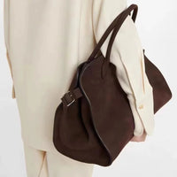 Ladies' Top-handle Bag High-end Feel Niche Design Large Capacity Vintage Commute Handbag For Autumn/winter Season