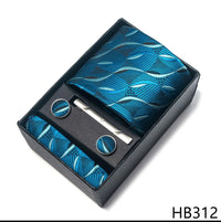 2025 New Design Fashion Brown Paisley Tie Handkerchief Cufflink Set For Men Necktie Clothing Accessories Birthday Present