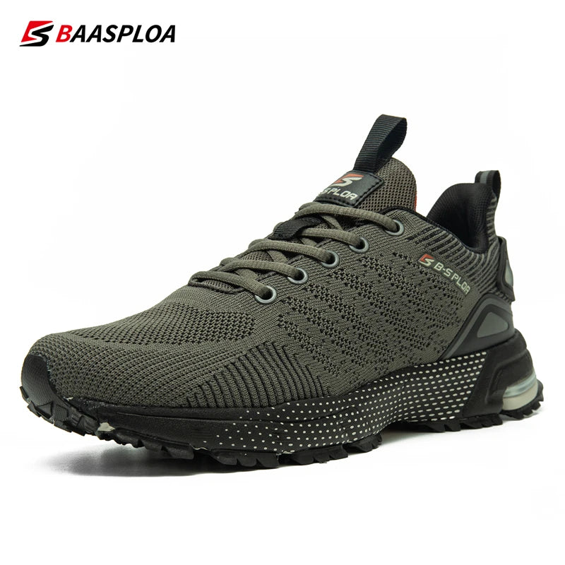 Baasploa Men Professional Running Shoes Breathable Training Shoes Lightweight Sneakers Non-Slip Track Tennis Walking Sport Shoe