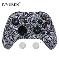 IVYUEEN Silicone Protective Skin Case for XBox One X S Controller Protector Water Transfer Printing Camouflage Cover Grips Caps