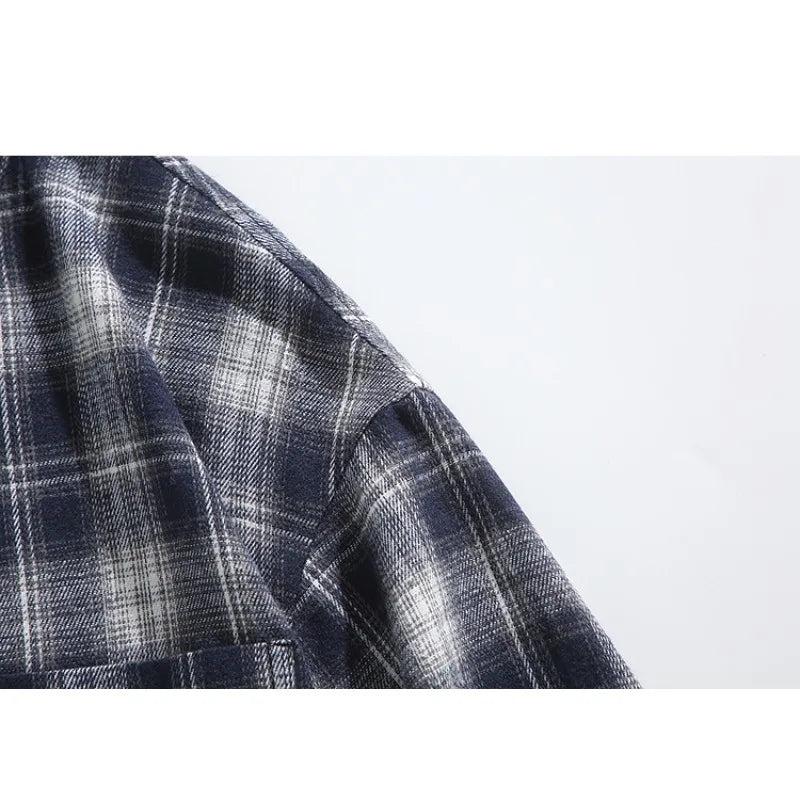 Mens Shirts Men Clothing Retro Plaid Long Sleeve Shirt For Men Big Size Casual Shirt  Top For Spring Autumn Season