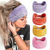 1PCS Boho Flower Print Wide Headband Cotton Soft Bandana Headpiece Hair Accessories For Women Hair Bands DIY Headwear Hairband