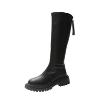Botas largas con forro polar para mujer, zapatos de Caballero de otoño e invierno, nuevas, finas, europeas y americanas, Sizes42