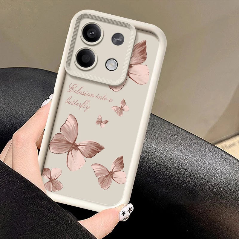Shockproof Golden Butterfly Case For Xiaomi Redmi Note 13 12 Pro 5G 11 10 14 4G Poco F6 X6 X5 Pro 11T 13T 14T Pro Funda Luxury