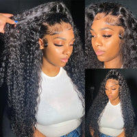 13x6 Hd Lace Frontal Wig Deep Wave Frontal Wig 30inch Brazilian Curly Human Hair Wigs For Women PrePlucked With Baby Hair