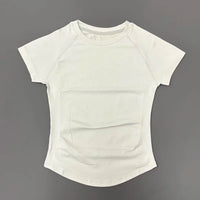 HISTELLO Sport Short Sleeve Top Women Gym Yoga Top Workout Clothes Sports T Shirt Fitness Activewear Running Tight Tops