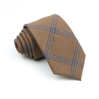 Mens Ties 7cm Classic Wool Handmade Skinny Grey Plaid Neckties Striped Narrow Collar Slim Cashmere Casual Tie Accessories Gift