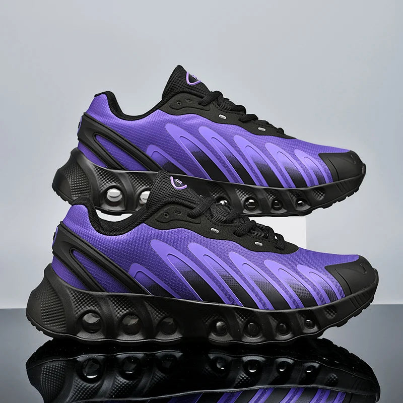 New men's sneakers PU air cushion anti-slip shock absorber running shoes outdoor lightweight and breathable mesh running shoes