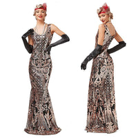 Women Mermaid 30s 1920s Flapper Gatsby Gown Cocktail Dress Party Long Wedding Evening Formal Dress Angel-Fashion Wear Gowns