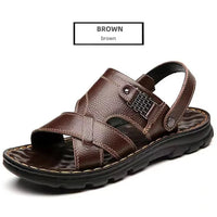 Loveontop Sandals Men's New Beach Shoes Cowhide Slippers Outdoor  Non-slip Thick-soled Leather Sandals for Me