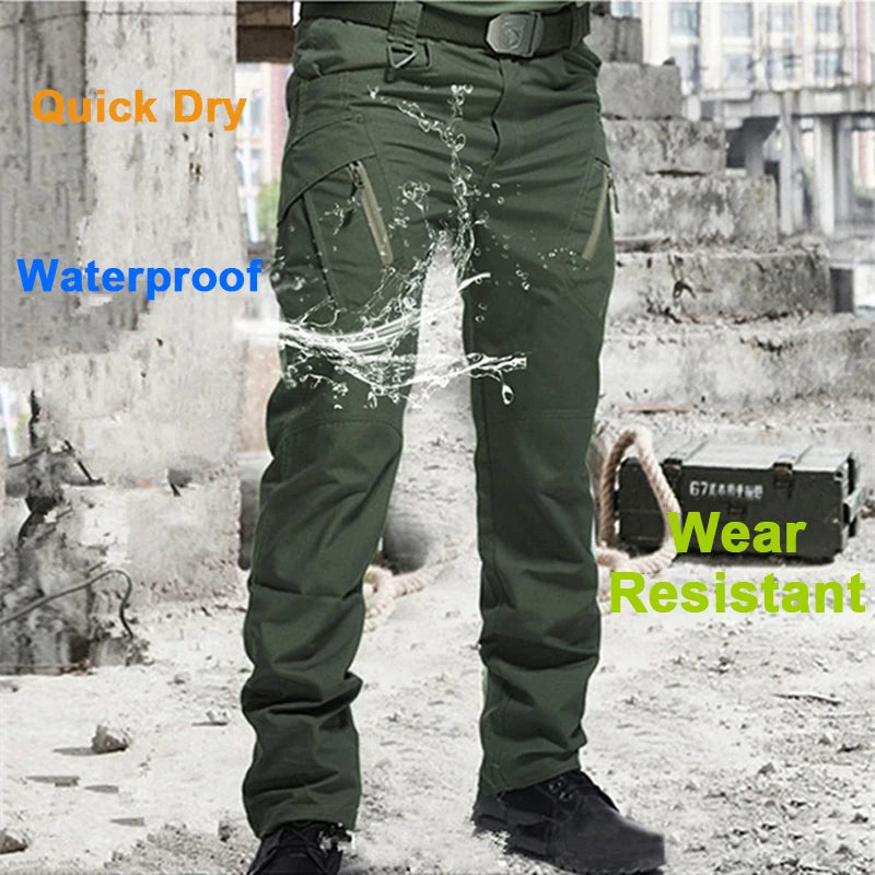 Asian Size Men City Pants Cargo Trousers Multi-pocket Waterproof Wear-resistant Casual Training Overalls Clothing