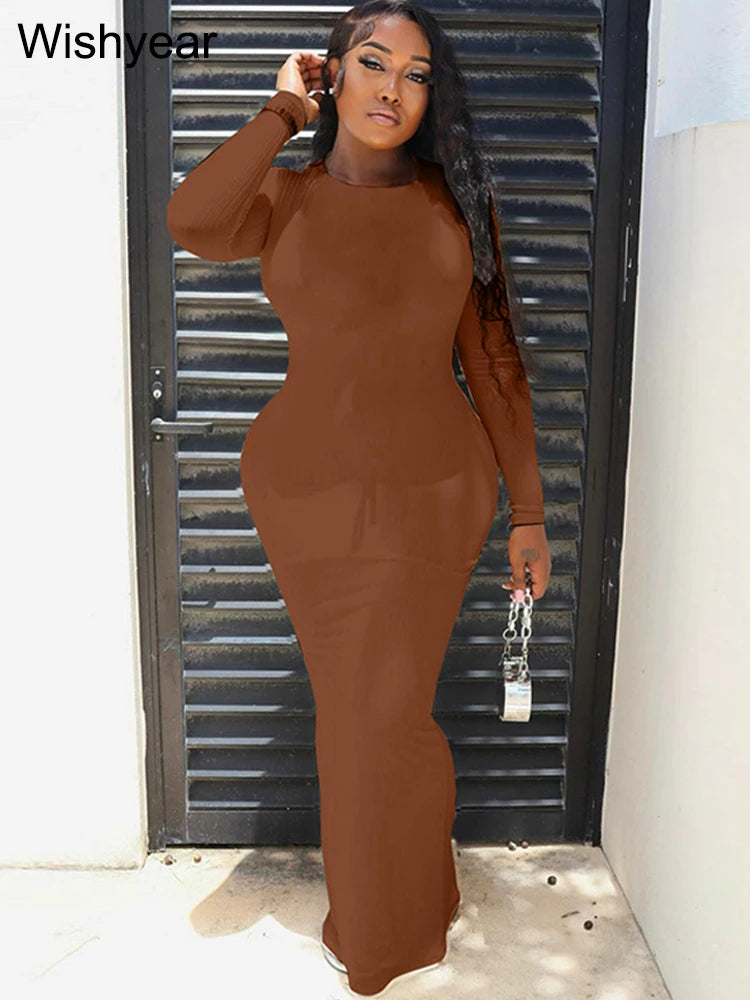 Easter Dresses Brownness Casual Solid Basic O Neck Long Sleeve Dresses(Brownness/L) Easter Dresses Brownness Casual Solid Basic O Neck Long Sleeve Dresses(Brownness/L)