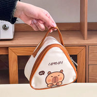 WORTHBUY Mini Capybara Thermal Lunch Bag Portable Insulated Picnic Bag Oil Proof & Waterproof Lunch Box Bag Reusable Cooler Bag
