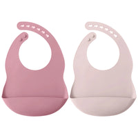 2PCS Toddler Silicone Breastplate Baby Bib Waterproof Solid Color Infant Bibs Newborn Feeding Burp Cloth Drooling Scarf