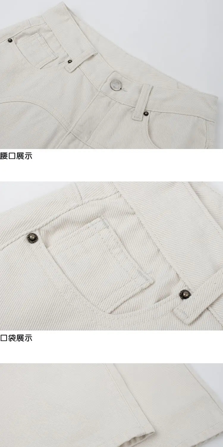 Beige Jeans Women Trendy European Style Loose Casual High Waist Spring All-match Streetwear Ins Hotsweet Simple New Full Length