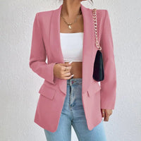 Fashion Spring Traf Women's Jacket 25 34 Solid Polyester Cotton Non Strech Long Sleeve Office Lady Blazers New In Outerwears