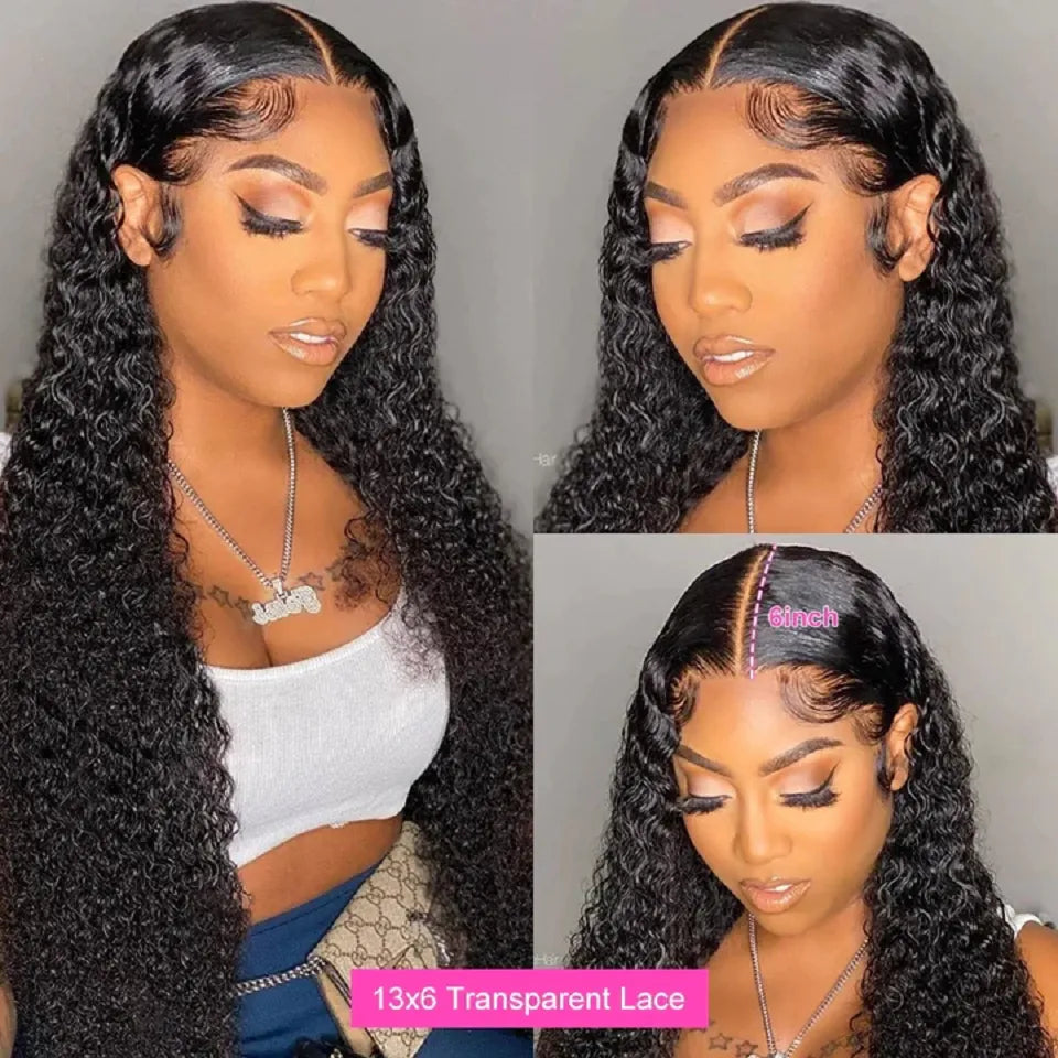 30 Inch Water Wave Lace Front Wig Human Hair For Women 13x4 Brazilian Curly Deep Wave Frontal Wig 13x6 Wet And Wavy Closure Wig