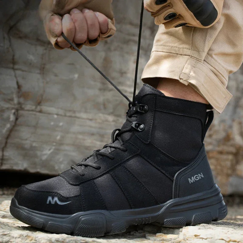 Work Boots Indestructible Men's Safety Shoes Steel Toe Shoes Anti-smashing Work Boots Protective Shoes Puncture-Proof Men Boots