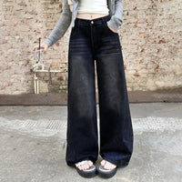INS Style Straight Leg Y2K Jeans High Waist Loose Retro Jeans Women Autumn Baggy Denim Pants Streetwear