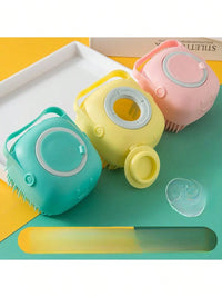 Dog Bathing Brush Pet Massage Brush Shampoo Dispenser Soft Silicone Brush Rubber Bristle for Dogs and Cats Shower Grooming Tool