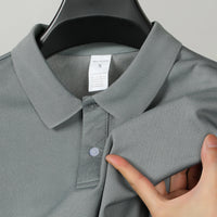 Men's Short Sleeve Polo Shirt Summe Button Classic Fit Casual T-Shirts Oversize Pullover Shirts Man Solid Color Lightweight Tops