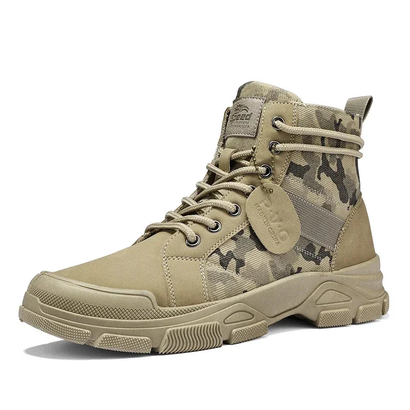 Boots For Men Autumn High Top Camouflage Desert Casual Flats Mens Boot Breathable Non Slip Work Shoes Zapatillas Hombre
