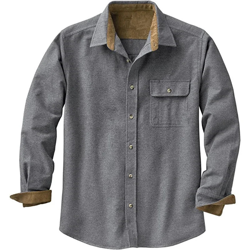 Mens Shirt Jacket Long Sleeve Casual Button Up Outwear 2025 Spring Autumn Lightweight Loose Fit Coat Men's Retro Jacket