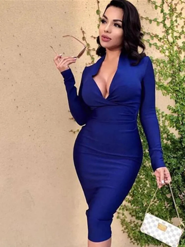 Winter Sexy V Neck Long Sleeve Women Bodycon Bandage Dress 2022 Celebr Mega Mart Center Winter Sexy V Neck Long Sleeve Women Bodycon Bandage Dress 2022 Celebr Mega Mart Center